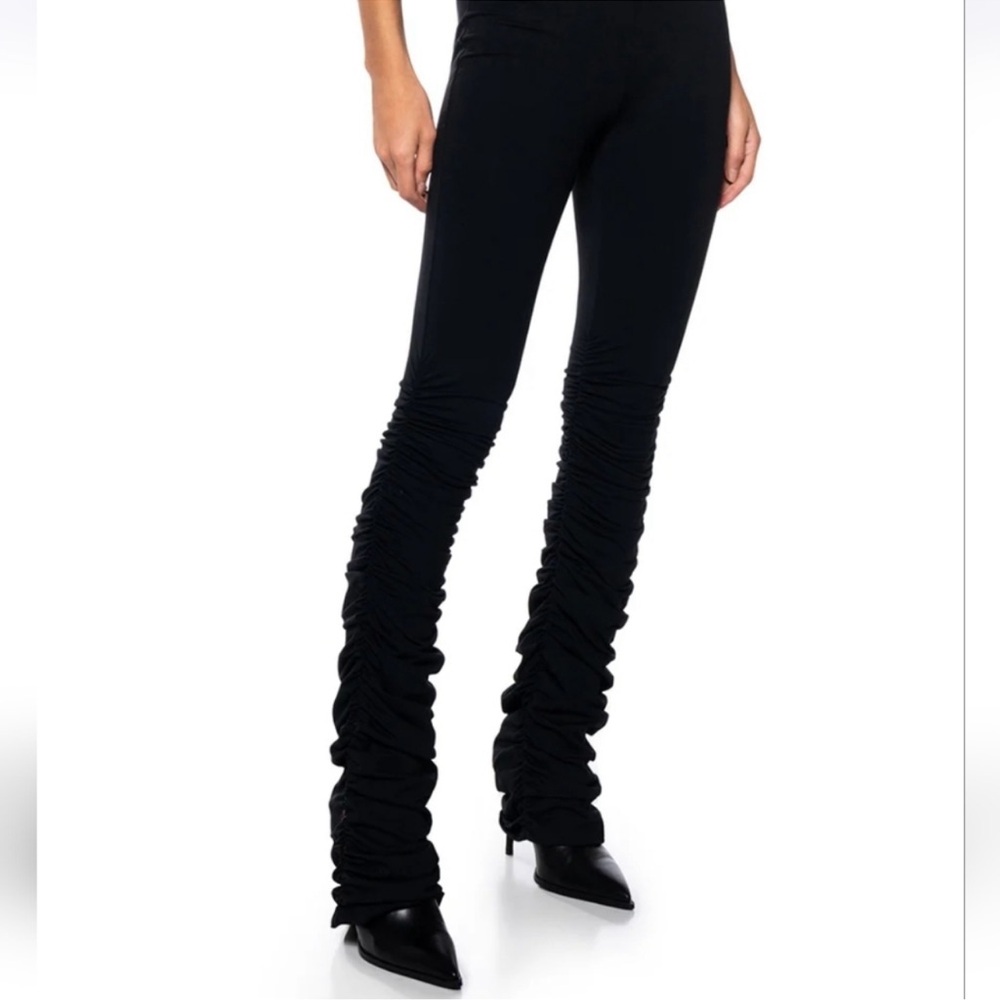 AKIRA High Rise Black Stacked/ Ruched Leg Pants S
